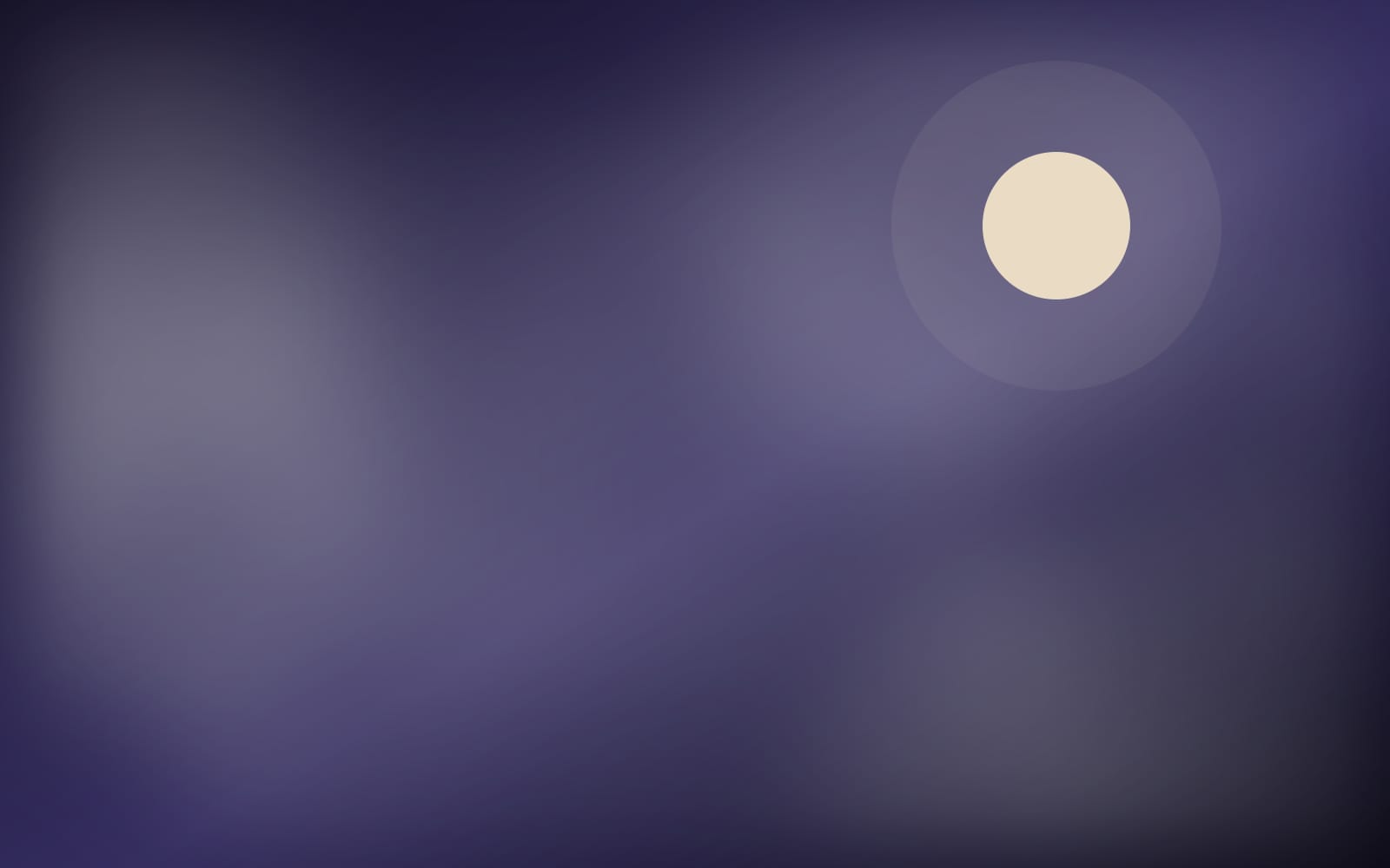 An indigo terrace under a low moon